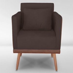 Cadeira Poltrona para Sala Quarto Confortável e Reforçada:marrom