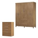 Ver imagem 1 de Cômoda Astral e Guarda Roupa Casal Flash 2 Amêndola Touch - Demóbile