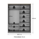 Ver imagem 3 de Guarda-Roupa Solteiro 100% MDF 4 Portas Brescia Cinza/Urbi