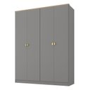 Ver imagem 2 de Guarda-Roupa Solteiro 100% MDF 4 Portas Brescia Cinza/Urbi