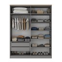 Ver imagem 4 de Guarda-Roupa Solteiro 100% MDF 4 Portas Brescia Cinza/Urbi