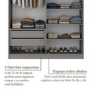 Ver imagem 5 de Guarda-Roupa Solteiro 100% MDF 4 Portas Brescia Cinza/Urbi