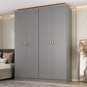 Ver imagem 1 de Guarda-Roupa Solteiro 100% MDF 4 Portas Brescia Cinza/Urbi