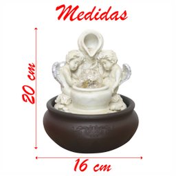 Fonte De Água Decorativa Cascata Anjos Luz De Led Bivolt - 2
