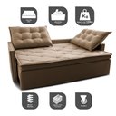 Ver imagem 3 de Sofá Sem Caixa Retrátil e Reclinável 1,65m Cama inBox Studio Suede Velusoft Castor