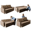 Ver imagem 7 de Sofá Sem Caixa Retrátil e Reclinável 1,65m Cama inBox Studio Suede Velusoft Castor