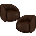Ver imagem 1 de Kit 02 Poltronas Decorativas Giratória Angelina M03 Couríssimo Marrom - Lyam Decor