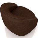 Ver imagem 4 de Kit 02 Poltronas Decorativas Giratória Angelina M03 Couríssimo Marrom - Lyam Decor