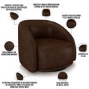 Ver imagem 7 de Kit 02 Poltronas Decorativas Giratória Angelina M03 Couríssimo Marrom - Lyam Decor
