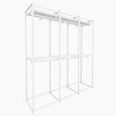 Ver imagem 1 de Conjunto Estante Com Prateleira De Cremalheira Central Com 6 Cabideiros Comac - Branco