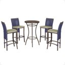 Ver imagem 1 de Mesa Bistrô e 4 Banquetas Roma Marrom Corda Náutica Estofado 7 Trama Original