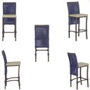 Ver imagem 5 de Mesa Bistrô e 4 Banquetas Roma Marrom Corda Náutica Estofado 7 Trama Original