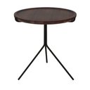 Ver imagem 1 de Mesa de Apoio Lopes Alta Tampo Castanho Estrutura Preta 53cm - 60138