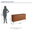 Ver imagem 3 de Buffet Bend 180 cm Porta Frisada Incolar Cedro com Pé Preto