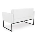 Ver imagem 4 de Sofá Namoradeira Elisa Corino Base Metálica Industrial Preto - D'Rossi Branco