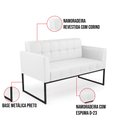 Ver imagem 6 de Sofá Namoradeira Elisa Corino Base Metálica Industrial Preto - D'Rossi Branco