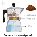 Ver imagem 2 de Cafeteira Italiana 3 Xícaras Alumínio Premium Super Prático