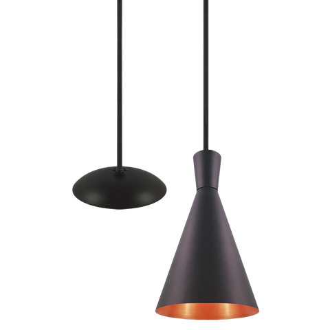 Pendente Decor Luminária Indian Alumínio Preto/cobre P