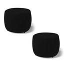 Ver imagem 1 de Kit 02 Puffs Decorativos Living Aisha Orgânico Redondo Suede Preto - Desk Design