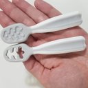 Ver imagem 4 de Kit Colher De Treinamento Cinza Introdução Alimentar Infantil 6 Meses Buba