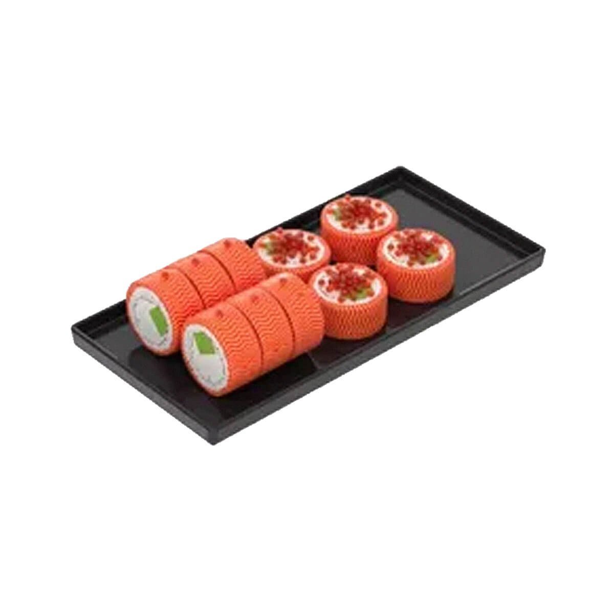 12 Travessas Retangulares Servir Petiscos 37x13cm Comida Japonesa Preto Bandeja Decorativa Uno Coza - 3