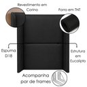 Ver imagem 4 de Cabeceira Solteiro 100 cm com Frame Imperial Corino Preto Impo