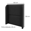 Ver imagem 3 de Cabeceira Solteiro 100 cm com Frame Imperial Corino Preto Impo