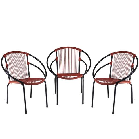 Conjunto Cadeiras Eclipse Artesanal Vermelho