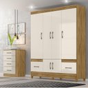 Ver imagem 1 de Guarda Roupa Casal Ambiente Ms912 e Cômoda Ms913 Freijó Off White – Moval