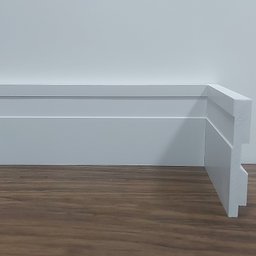 Rodapé de Poliestireno 7cm de Altura Frisado Branco (7x1x240cm) - Formix 3d - 7