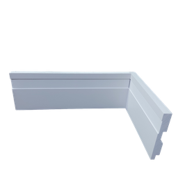 Rodapé de Poliestireno 7cm de Altura Frisado Branco (7x1x240cm) - Formix 3d - 1