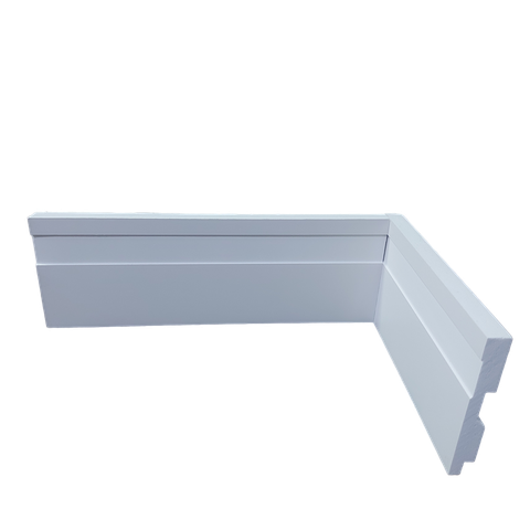 Rodapé de Poliestireno 7cm de Altura Frisado Branco (7x1x240cm) - Formix 3d