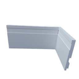 Rodapé de Poliestireno 10cm de Altura Frisado Branco - (10x1x240cm) - Formix 3d - 1