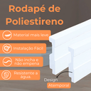 Ver imagem 2 de Rodapé de Poliestireno 10cm de Altura Frisado Branco - (10x1x240cm) - Formix 3d