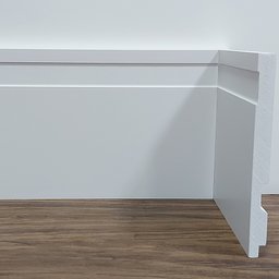 Rodapé de Poliestireno 10cm de Altura Frisado Branco - (10x1x240cm) - Formix 3d - 6