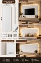 Ver imagem 1 de Painel Decorativo Modular Florêncio 150x54cm MDF 15mm Branco para TV e Cabeceira