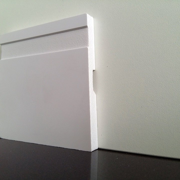 Moldura/Rodapé de Poliestireno Frisado - Branco - 10cm de altura (10x1x240cm) - 2