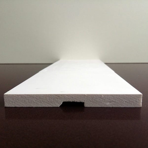Moldura/Rodapé de Poliestireno Liso - Branco - 10cm de altura (10x1x240cm) - 2