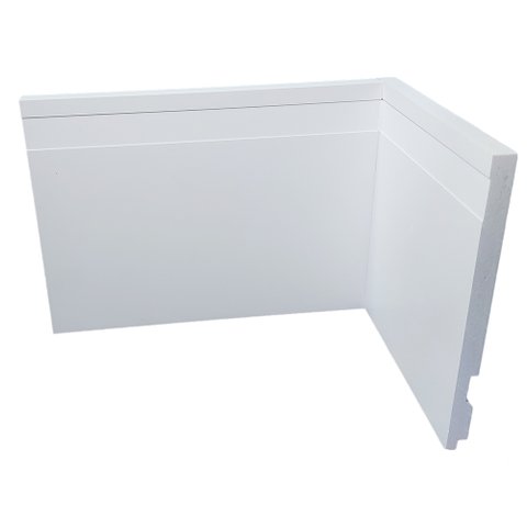 Rodapé de Poliestireno 15cm de Altura Frisado Branco (15x1x240cm) Formix 3d