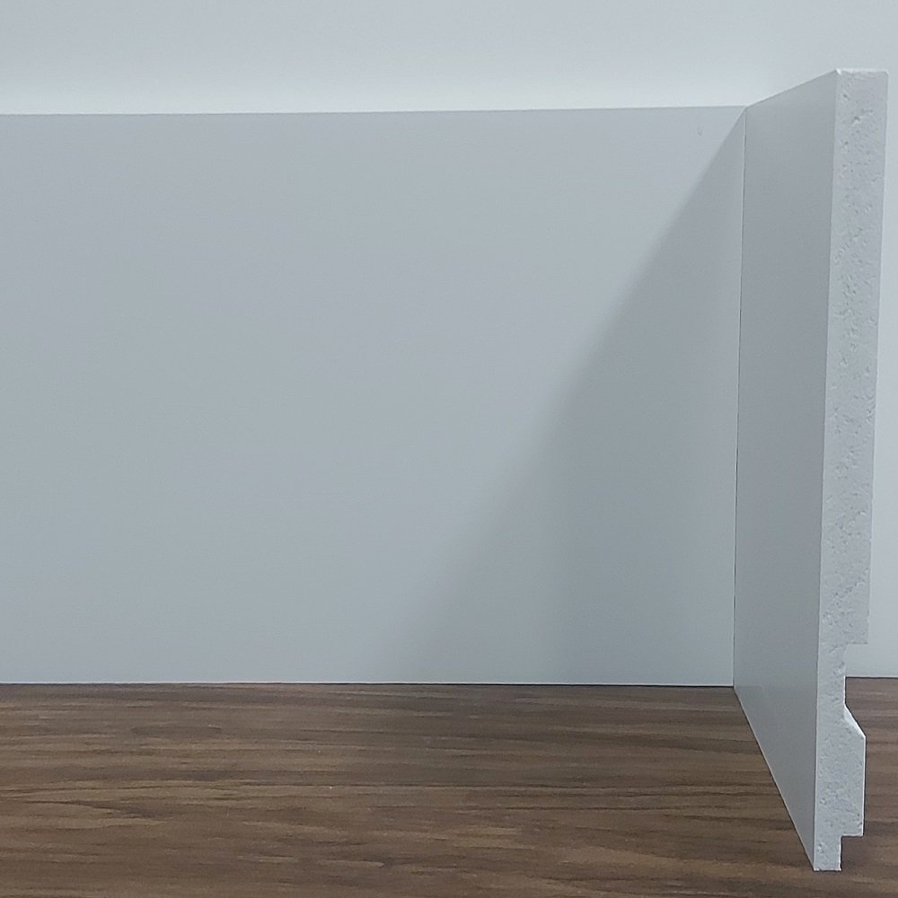Rodapé de Poliestireno Liso - Branco - 15cm de altura (15x1x240cm)