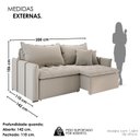 Ver imagem 3 de Sofá Cama Casal Retrátil e Reclinável 3 Lugares Bouclé Bege Creta 200cm