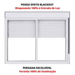 Janela de Alumínio Branco | Persiana Integrada | Linha Premium | Atlântica A=1,20m x L=1,50m - 10