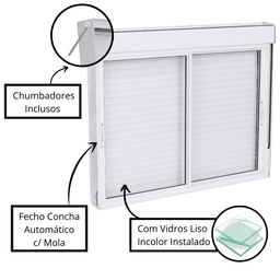Janela de Alumínio Branco | Persiana Integrada | Linha Premium | Atlântica A=1,20m x L=1,50m - 7