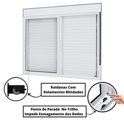 Janela de Alumínio Branco | Persiana Integrada | Linha Premium | Atlântica A=1,20m x L=1,50m - 8