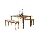 Ver imagem 2 de Mesa de Jantar 160cm 8979fn com 2 Bancos Decorativos 8980fn Rubi Madeira Maciça Freijó Finestra
