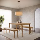 Ver imagem 1 de Mesa de Jantar 160cm 8979fn com 2 Bancos Decorativos 8980fn Rubi Madeira Maciça Freijó Finestra