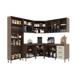 Cozinha Modulada Completa Fidelitá Lisboa 7 Peças 410cm 16 Portas 3 Gavetas com Tampo - 2