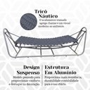Ver imagem 3 de Rede Suspensa Moderna em Trico Nautico com Pintura Eletrostatica Cinza