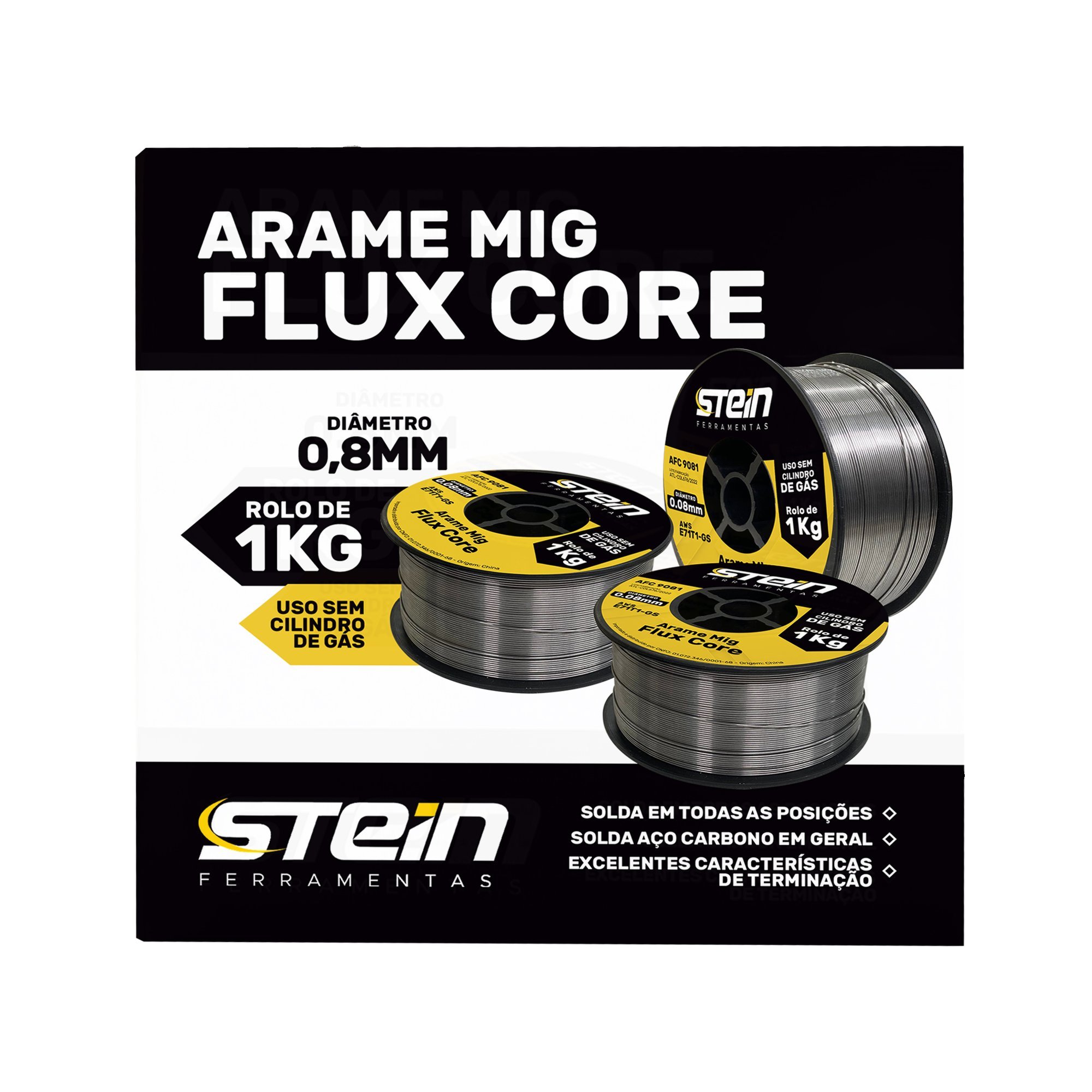 Arame Solda Mig 1kg Uso sem Gás E71t1-gs 0,8mm Stein - 4