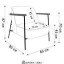 Ver imagem 4 de Poltrona para Sala Pés Metálicos Ellen S06 Boucle Cinza - Mpozenato